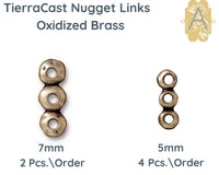 Nugget Links, Tierracast, 3-Strand Bar or Spacer, 2 Sizes - The Argus Collection