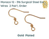 Monaco 12, 316 Surgical Steel Earring Wires, 3 Finishes - The Argus Collection