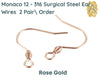 Monaco 12, 316 Surgical Steel Earring Wires, 3 Finishes - The Argus Collection