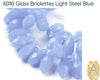 Faceted Glass Briolettes, 6010 style, Imitation Jade, Blue Array - The Argus Collection