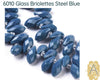 Faceted Glass Briolettes, 6010 style, Imitation Jade, Blue Array - The Argus Collection