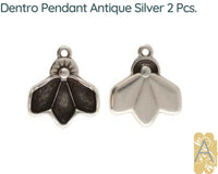 Dentro, Cymbal Kite Bead Pendant with Glue in Element, 2 Pcs. - The Argus Collection