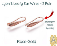 Lyon 1, Leafy Earring Wires, 3 Finishes - The Argus Collection