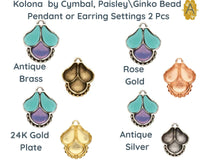 Kolona, Cymbal Pendant or Earring Settings, with Glue-in Element - The Argus Collection