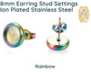 Earring Stud Settings 8mm (2 Pairs) - The Argus Collection