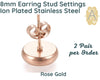 Earring Stud Settings 8mm (2 Pairs) - The Argus Collection