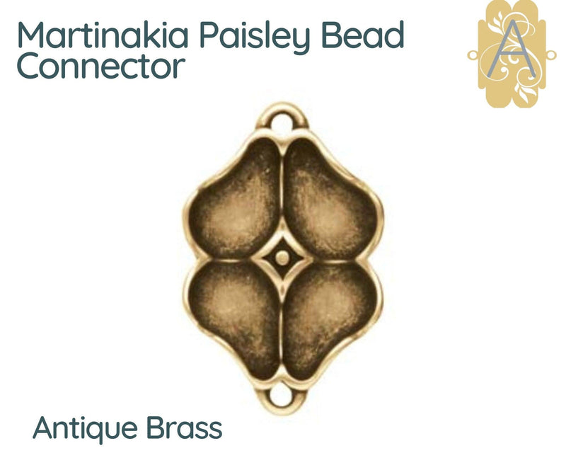 Martinakia, Cymbal Paisley Bead Connectors or Earring Settings - The Argus Collection