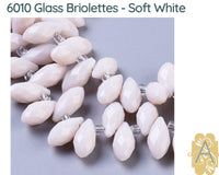 Faceted Glass Briolettes, 6010 style, Imitation Jade, Pastel Array - The Argus Collection