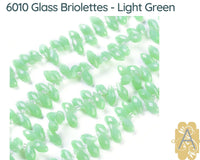 Faceted Glass Briolettes, 6010 style, Imitation Jade, Green Array - The Argus Collection