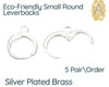 Round Leverbacks, Plated Eco-friendly Brass, 5 Pair, Small Size - The Argus Collection