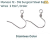 Monaco 12, 316 Surgical Steel Earring Wires, 3 Finishes - The Argus Collection