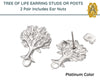 Tree of Life, Fancy Earring Studs or Posts, 304 Stainless Steel, 2 Pair - The Argus Collection