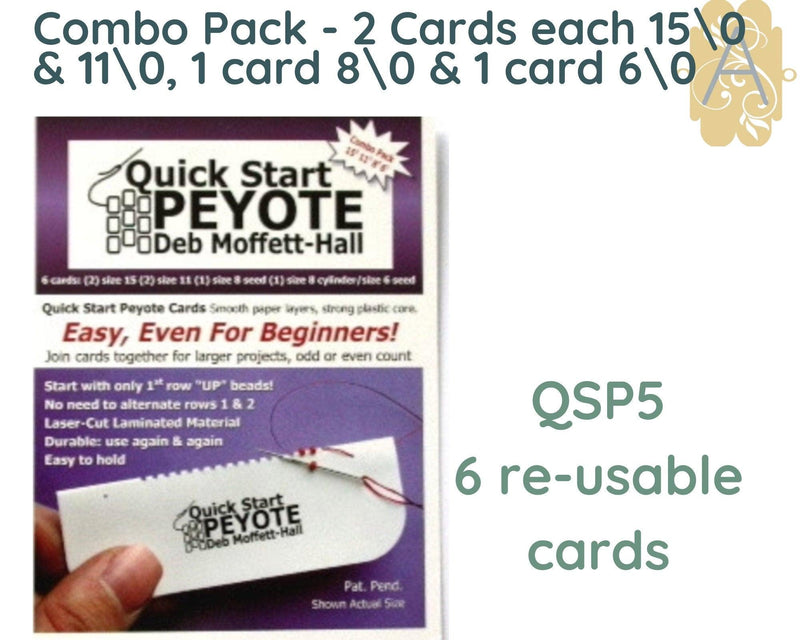 Quick Start Cards for Even or Odd Peyote, 2 Drop Peyote, Herringbone & Right Angle Weave, 3 per Pack + 2 NEW STARTER CARDS - The Argus Collection