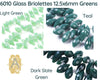 Faceted Glass Briolettes, 6010 style, Imitation Jade, Green Array - The Argus Collection