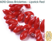 Faceted Glass Briolettes, 6010 style, 13x6mm, Imitation Jade - The Argus Collection