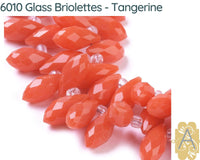 Faceted Glass Briolettes, 6010 style, 13x6mm, Imitation Jade - The Argus Collection