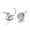 Leverback Earrings with 8mm Cabochon Setting, 3 Finishes - The Argus Collection