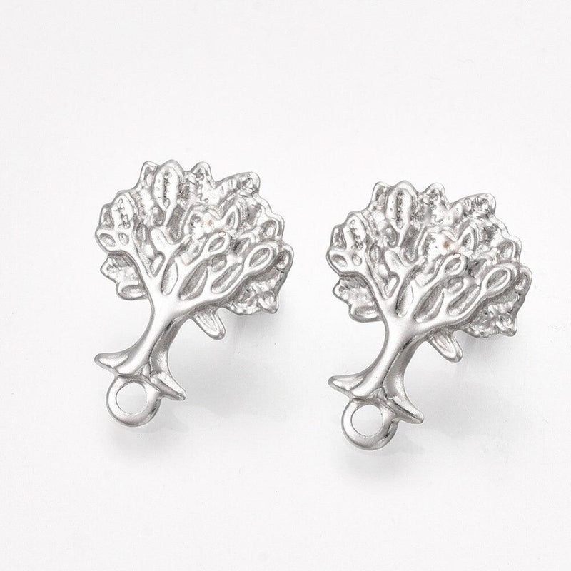 Tree of Life, Fancy Earring Studs or Posts, 304 Stainless Steel, 2 Pair - The Argus Collection