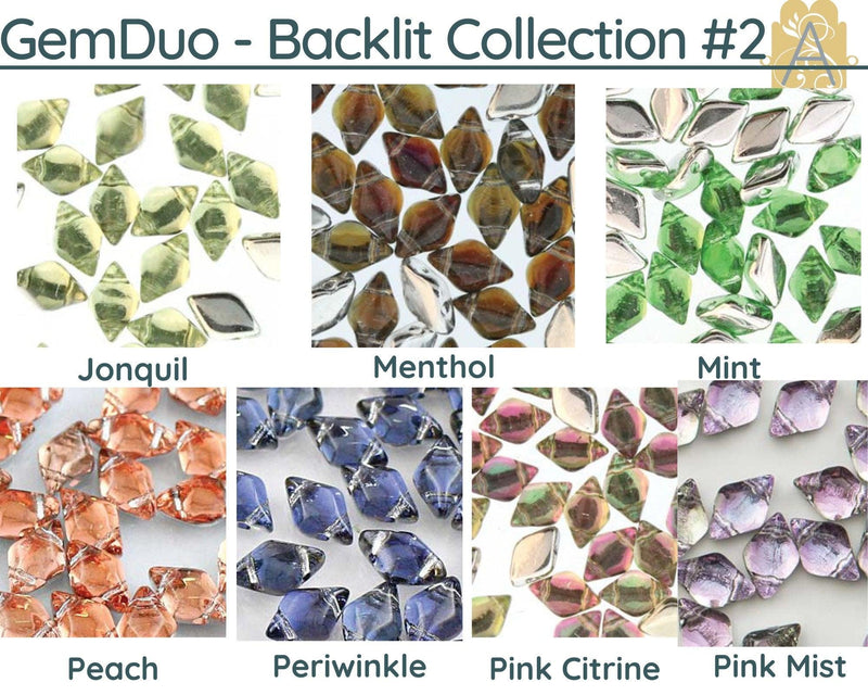 Gemduo Beads by Matubo, Backlit Collection #2, 10g - The Argus Collection