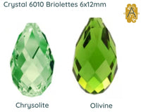 Faceted Glass Briolettes, 6010 Style, Faceted Glass, 6x12mm, 4 Pcs. 14 Colors - The Argus Collection