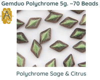 Gemduo Beads by Matubo, Polychrome Collection, 10g - The Argus Collection