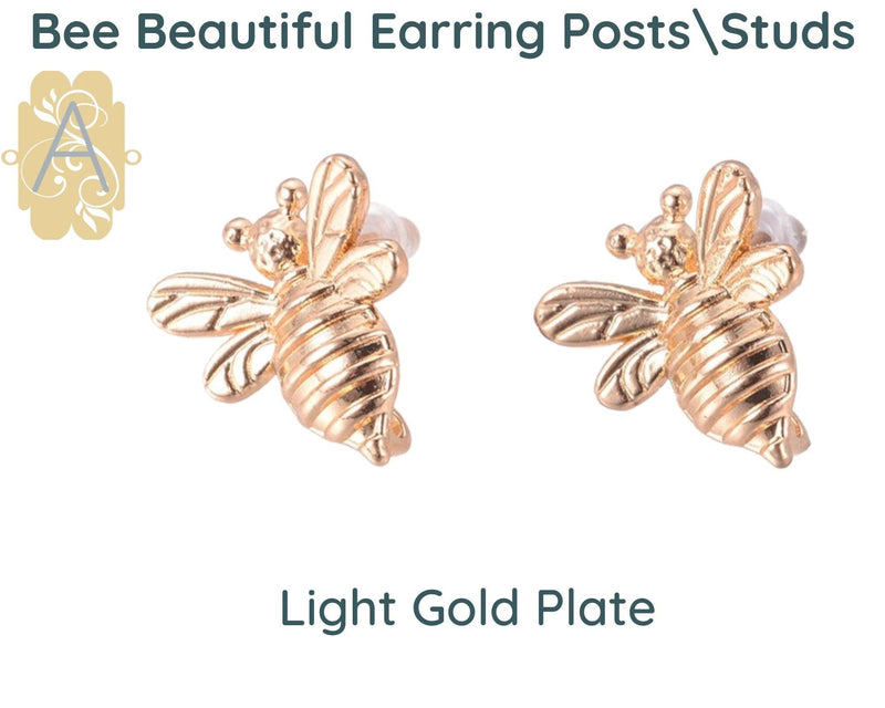 Bee-Beautiful Fancy Earring Posts or Studs in 4 Finishes - The Argus Collection