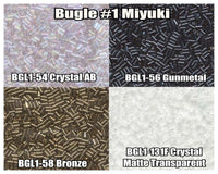 Miyuki Bugles #1 Size 3mm, 10g, BGL1-054, BGL1-056, BGL1-058, BGL1-131F - The Argus Collection