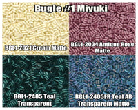 Miyuki Bugles #1 Size 3mm, 10g, BGL1-2021, BGL1-2034, BGL1-2405, BGL1-2405FR - The Argus Collection