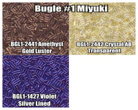 Miyuki Bugles #1 Size 3mm, 10g, BGL1-2441, BGL1-2442, BGL1-1427 - The Argus Collection