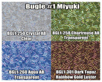 Miyuki Bugles #1 Size 3mm, 10g, BGL1-250, BGL1-258, BGL1-260, BGL1-301 - The Argus Collection