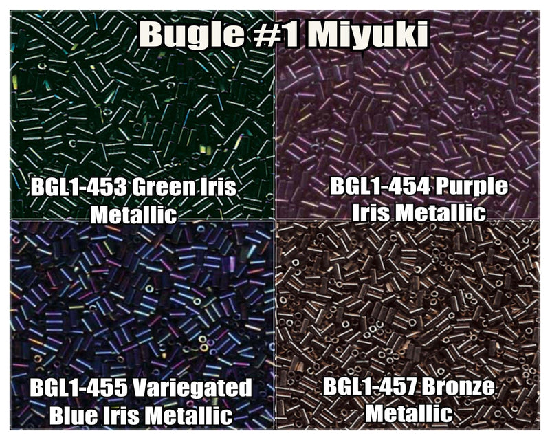 Miyuki Bugles #1 Size 3mm, 10g, BGL1-453, BGL1-454, BGL1-455, BGL1-457 - The Argus Collection