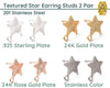 Textured Star Stainless Steel Earring Posts in 4 Finishes - The Argus Collection