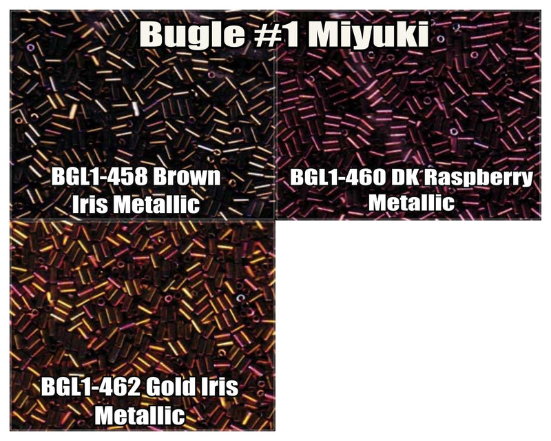 Miyuki Bugles #1 Size 3mm, 10g, BGL1-458, BGL1-460, BGL1-462 - The Argus Collection