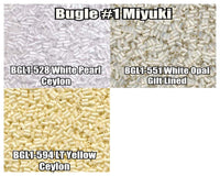 Miyuki Bugles #1 Size 3mm, 10g, BGL1-528, BGL1-551, BGL1-594 - The Argus Collection