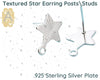 Textured Star Stainless Steel Earring Posts in 4 Finishes - The Argus Collection