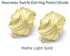 Nouveau Swirl, 1950's Style Earring Studs or Posts in 3 Finishes - The Argus Collection