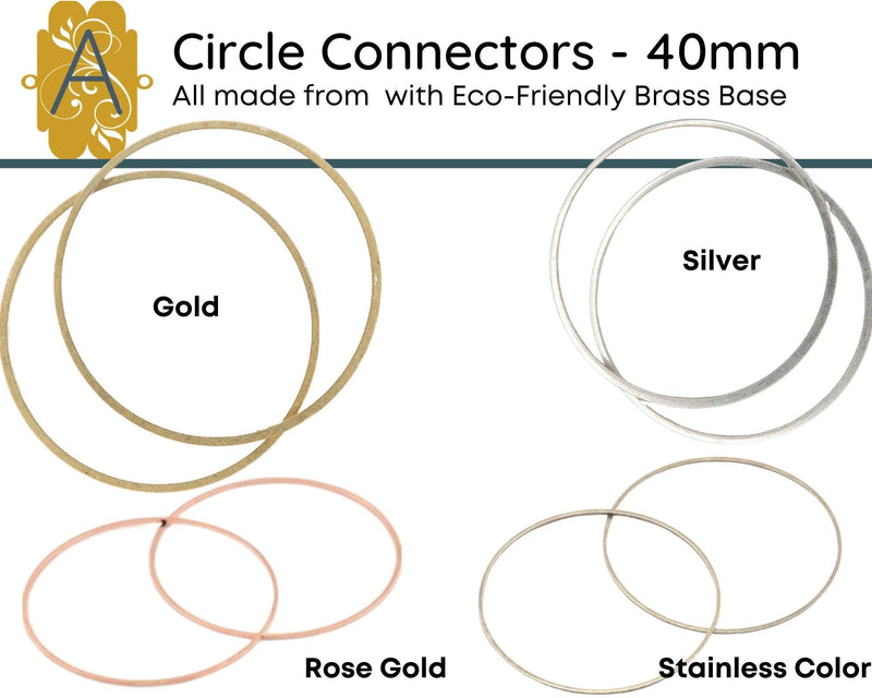 Circle Connectors or Hoops, 40mm, 4 Finshes - The Argus Collection