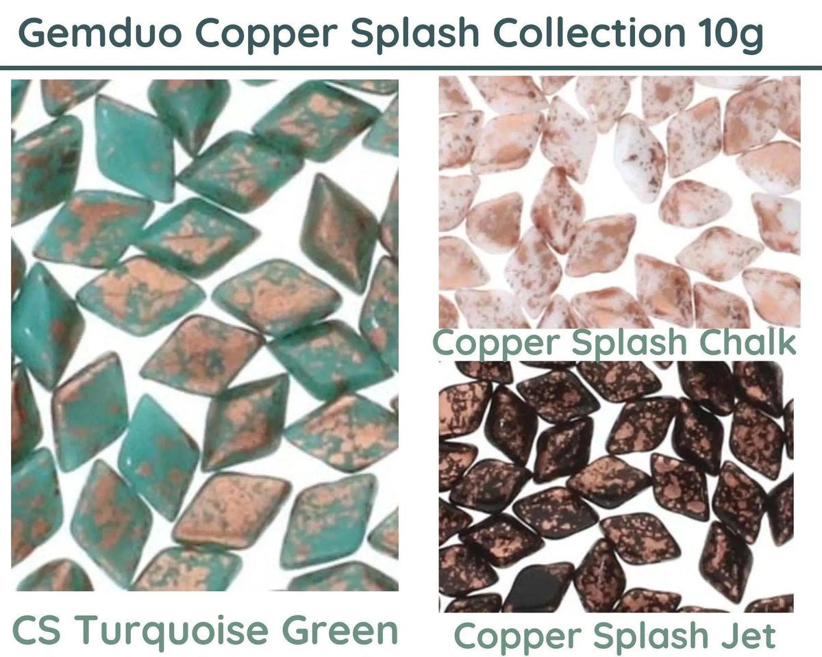 Gemduo Beads by Matubo, Copper Splash Collection, 10g - The Argus Collection