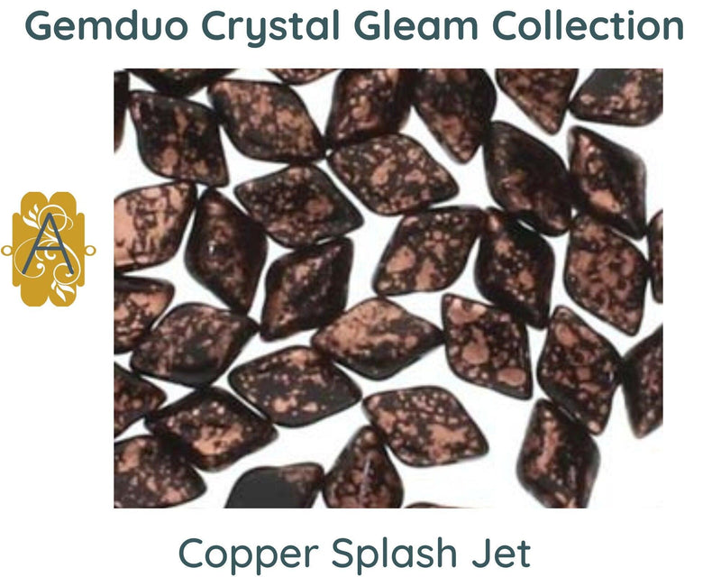 Gemduo Beads by Matubo, Copper Splash Collection, 10g - The Argus Collection