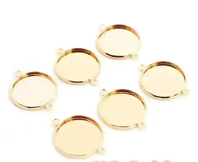 Cabochon Settings or Bezel Cup, 8mm (4 Pcs) Double Loop - The Argus Collection