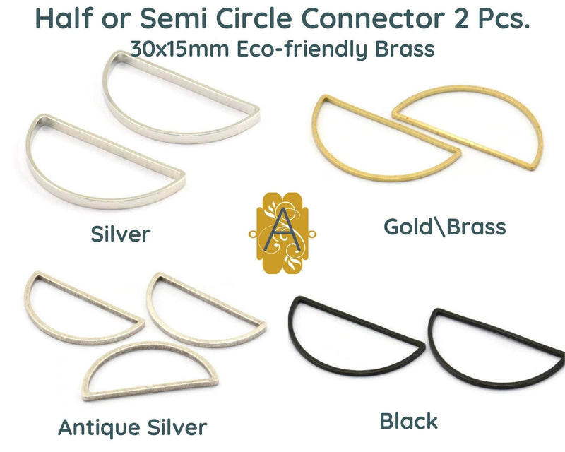 Semi-Circle Connectors, 4 Finishes - The Argus Collection