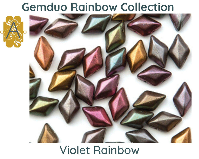 Gemduo Beads by Matubo, Rainbow Collection, 10g - The Argus Collection