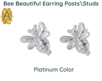 Bee-Beautiful Fancy Earring Posts or Studs in 4 Finishes - The Argus Collection