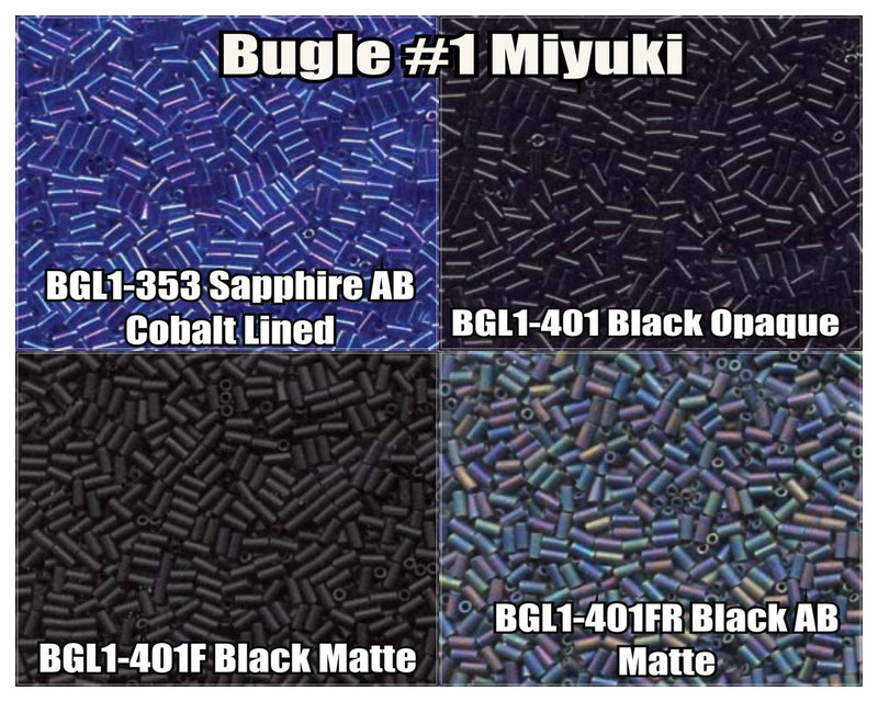 Miyuki Bugles #1 Size 3mm, 10g, BGL1-352, BGL1-401, BGL1-401F, BGL1-401FR - The Argus Collection