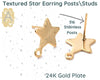 Textured Star Stainless Steel Earring Posts in 4 Finishes - The Argus Collection