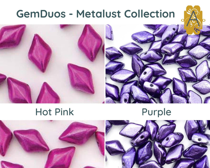 Gemduo Beads by Matubo, Metalust Collection, 10g - The Argus Collection