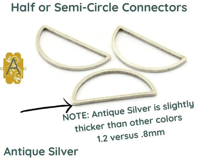 Semi-Circle Connectors, 4 Finishes - The Argus Collection
