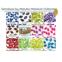 Gemduo Beads by Matubo, Metalust Collection, 10g - The Argus Collection