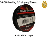 S-Lon Fire, 4, 6 & 8 lb, 50 or 125 yd, Beading or Stringing Thread - The Argus Collection