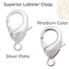 Superior Lobster Clasps, 12mm, 15mm, 18mm, 2 Clasps per Order, 10 Finishes - The Argus Collection